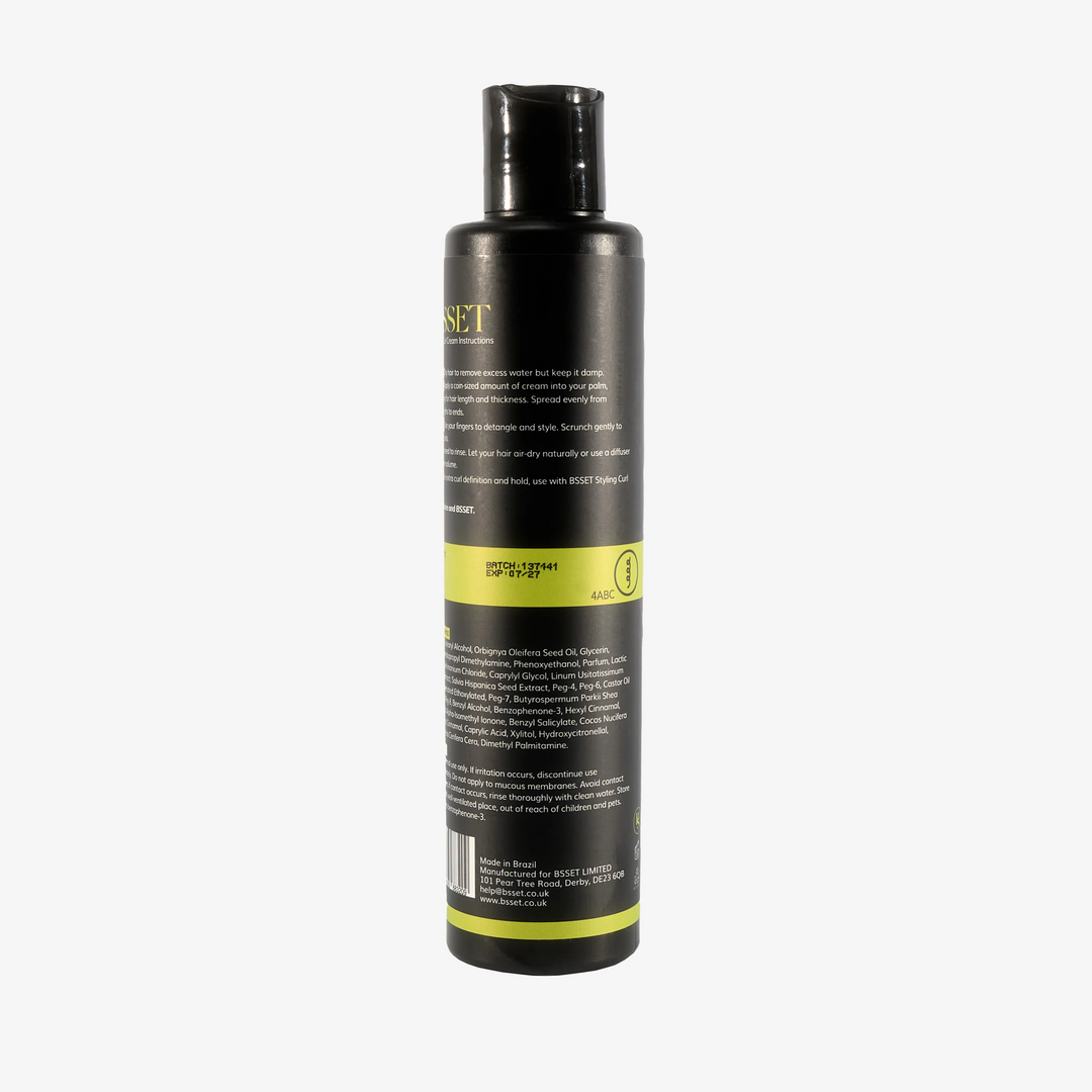 BSSET Coily Curl Cream - Defines & Reduces Frizz, with Shea Butter & Coconut Oil (300 ml) 