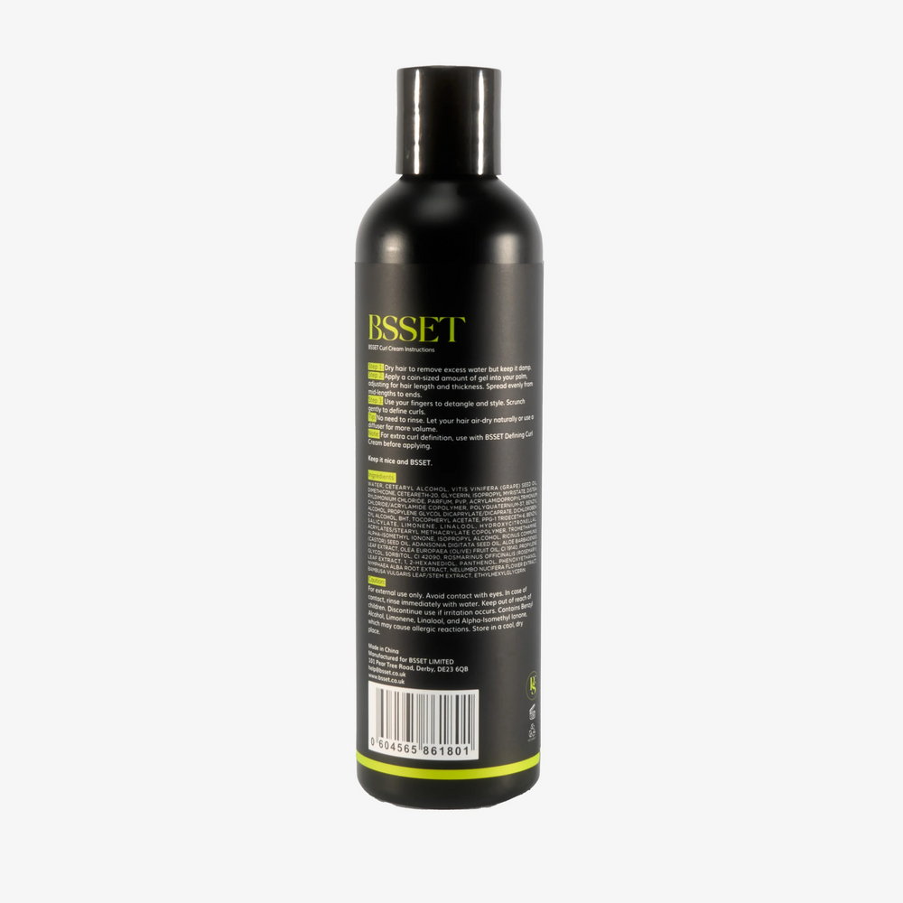 BSSET Original Curl Cream - Softens & Moisturises Curls, with Jamaican Black Castor Oil & Olive Oil (250 ml) 
