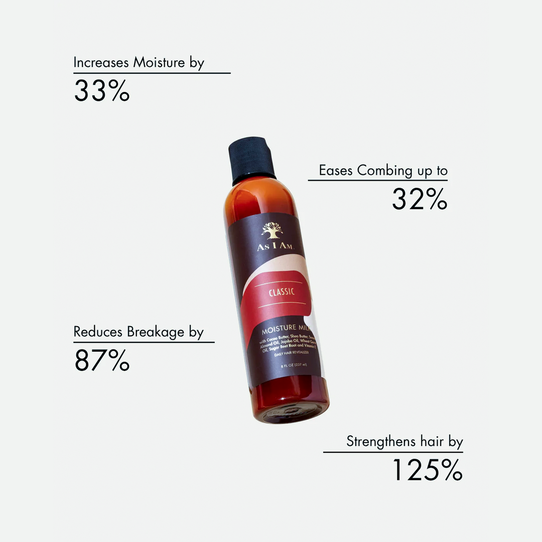 As I Am Classic Coconut Moisture Milk - Lightweight Daily Leave-In Lotion for Hydrated, Soft Curls & Coils (237 ml) 
