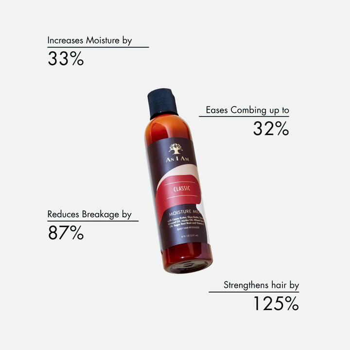 As I Am Classic Coconut Moisture Milk - Lightweight Daily Leave-In Lotion for Hydrated, Soft Curls & Coils (237 ml) 