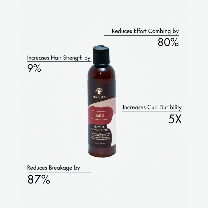 As I Am Classic Coconut Leave-In Conditioner - Nourishing, Strengthening & Detangling Lotion for Soft, Defined Curls (237 ml) 