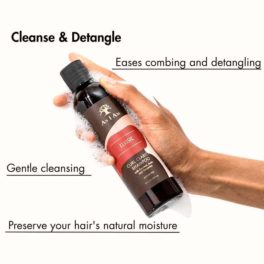 As I Am Classic Curl Clarity Shampoo - Sulfate-Free Clarifying Cleanser with Coconut, Amla & Tangerine for Refreshing Curls (237 ml) 