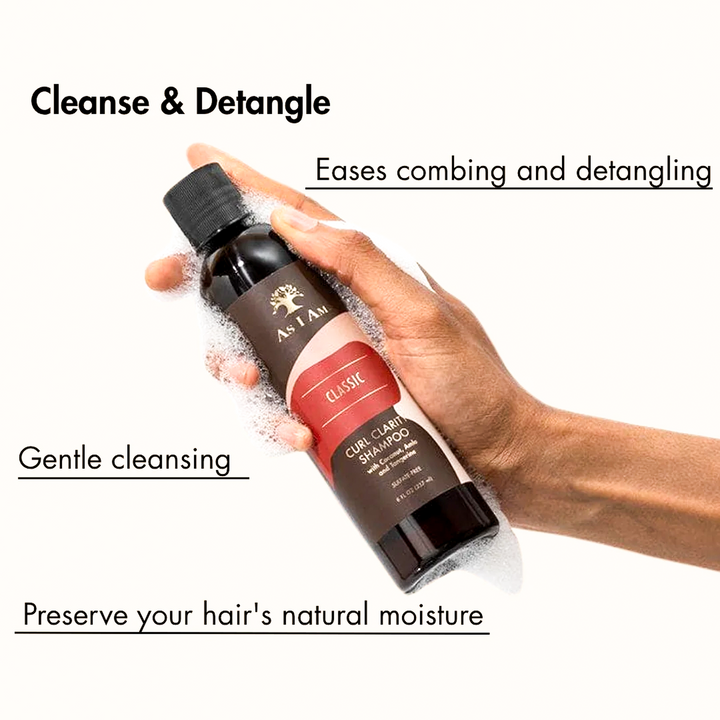 As I Am Classic Curl Clarity Shampoo - Sulfate-Free Clarifying Cleanser with Coconut, Amla & Tangerine for Refreshing Curls (237 ml) 