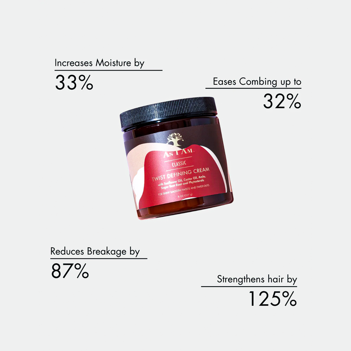 As I Am Classic Twist Defining Cream - Curl & Twist Enhancing Styling Cream for Coils & Curls (237 g) 