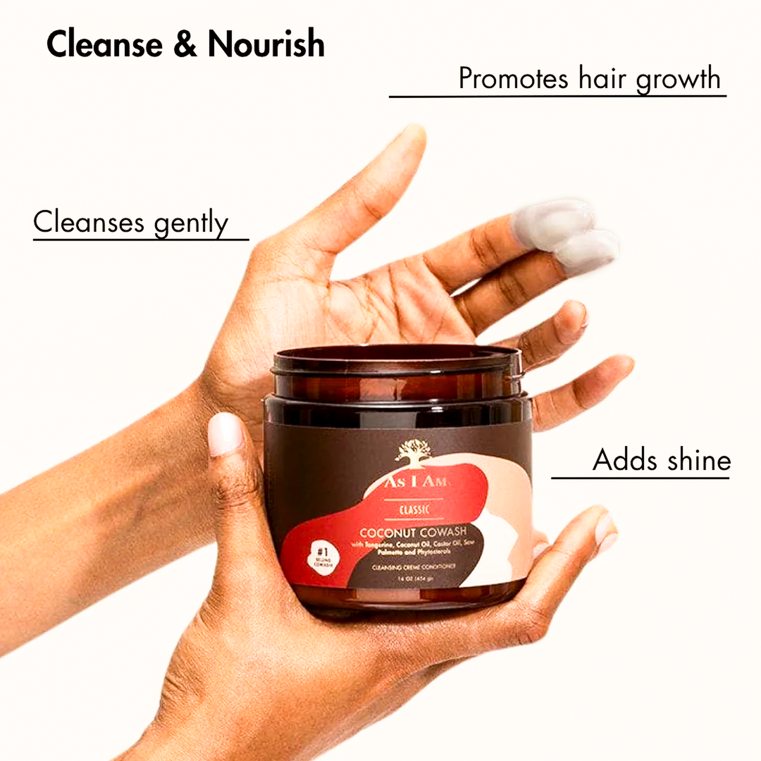 As I Am Classic Coconut CoWash - Gentle Cleansing Cream Conditioner for Curls & Coils (237 g) 