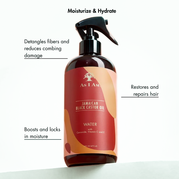 As I Am Jamaican Black Castor Oil Water - Nano-Infused Moisture & Strength Curl Refresher (473 ml) 