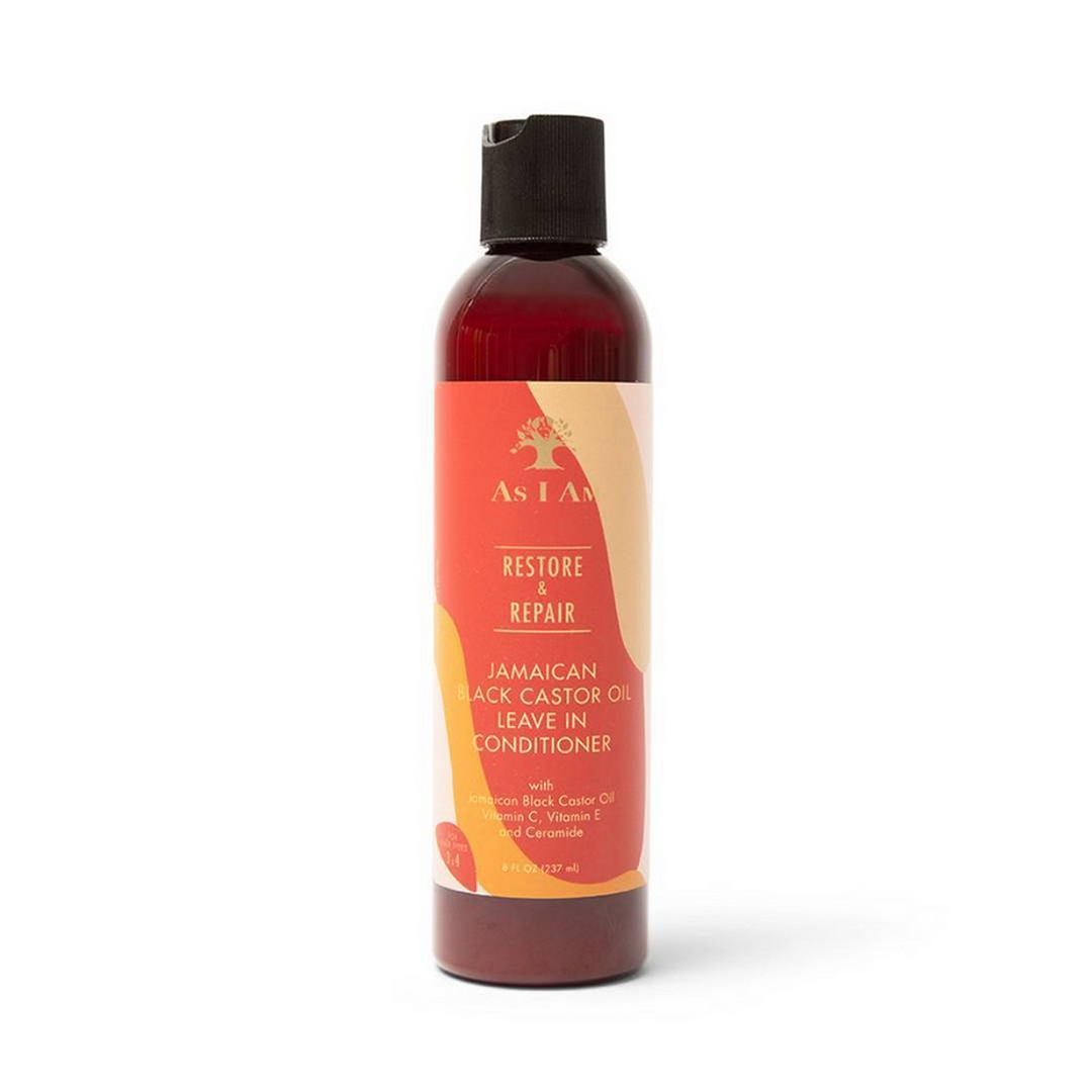 As I Am Jamaican Black Castor Oil Leave-In Conditioner with Honey & Almond - Deeply Moisturising & Detangling (237 ml) 