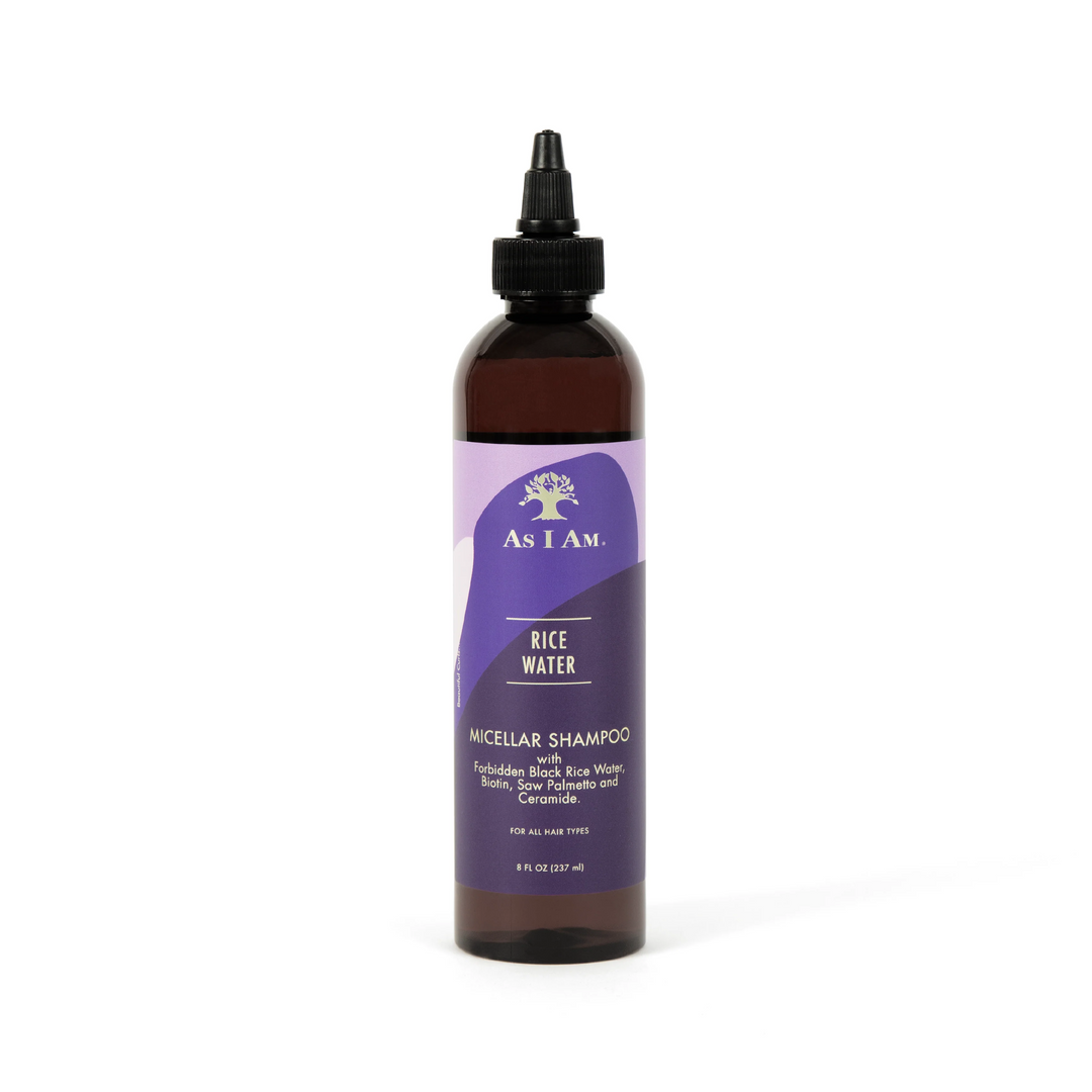 As I Am Rice Water Micellar Shampoo - Nourishing Cleanser with Forbidden Black Rice, Biotin & Saw Palmetto (237 ml) 
