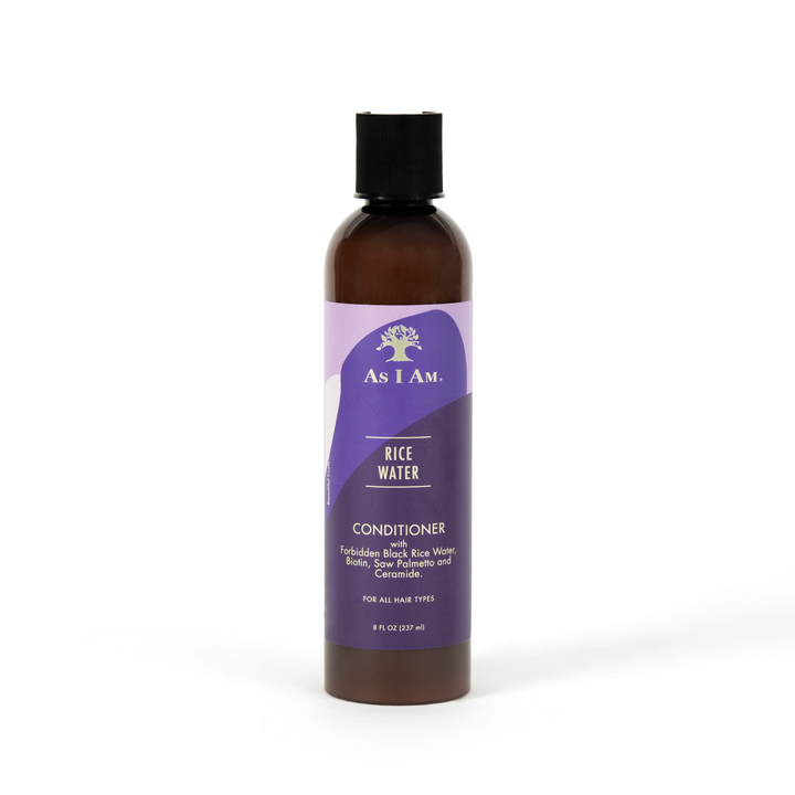 As I Am Rice Water Conditioner - Strengthening & Moisturizing with Forbidden Black Rice Water, Biotin & Ceramide (237 ml) 