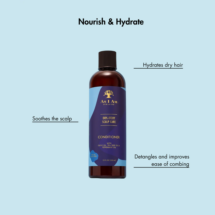 As I Am Dry & Itchy Scalp Care Conditioner with Olive, Tea Tree & Peppermint Oils (355 ml) 