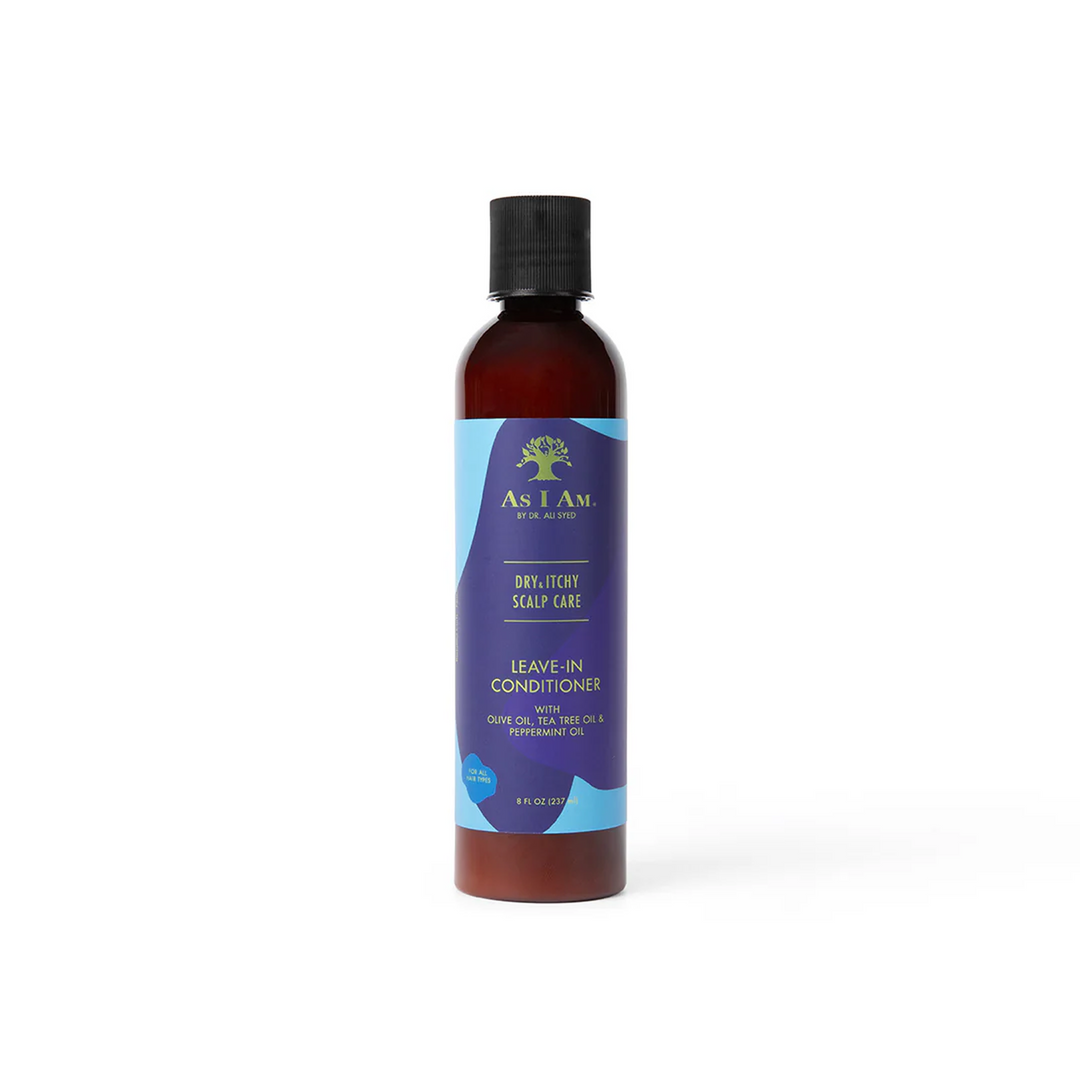 As I Am Dry & Itchy Scalp Care Leave-In Conditioner - Soothing Olive, Tea Tree & Peppermint, Hydrates & Detangles (237 ml) 