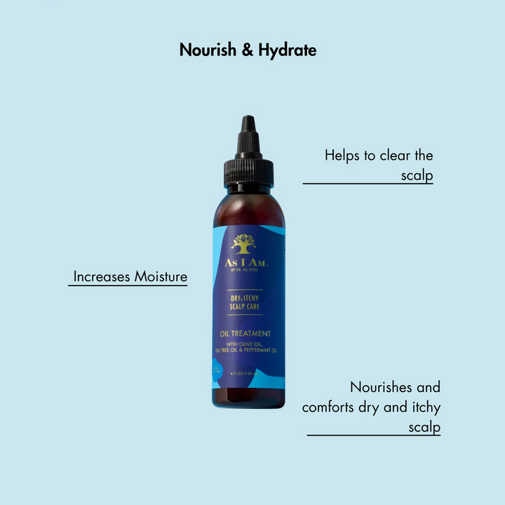 As I Am Dry & Itchy Scalp Care - Dandruff Treatment with Olive & Tea Tree Oil (120 ml) 