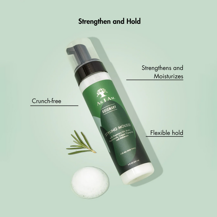 As I Am Rosemary Styling Mousse with Biotin, Phytosterols & Melatonin (237 ml) 