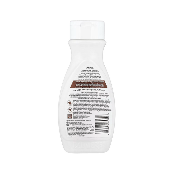 Palmer's Coconut Oil Formula Coconut Hydrating Daily Body Lotion - Sustainably Enriched with Coconut Oil & Green Coffee, deeply replenishing skin