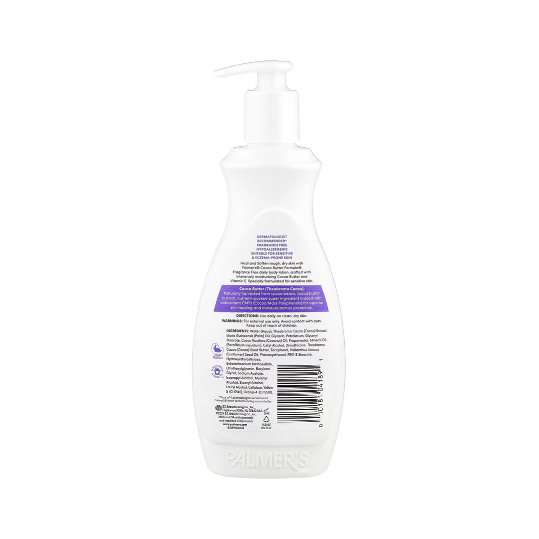 Palmer's Cocoa Butter Formula Fragrance-Free Body Lotion - Deep Hydration & Gentle Care with Vitamin E