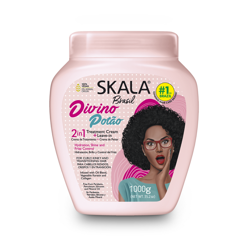Skala Expert Divino Potao 2-in-1 Treatment & Styling Cream with Castor, Argan & Keratin (1000 ml)