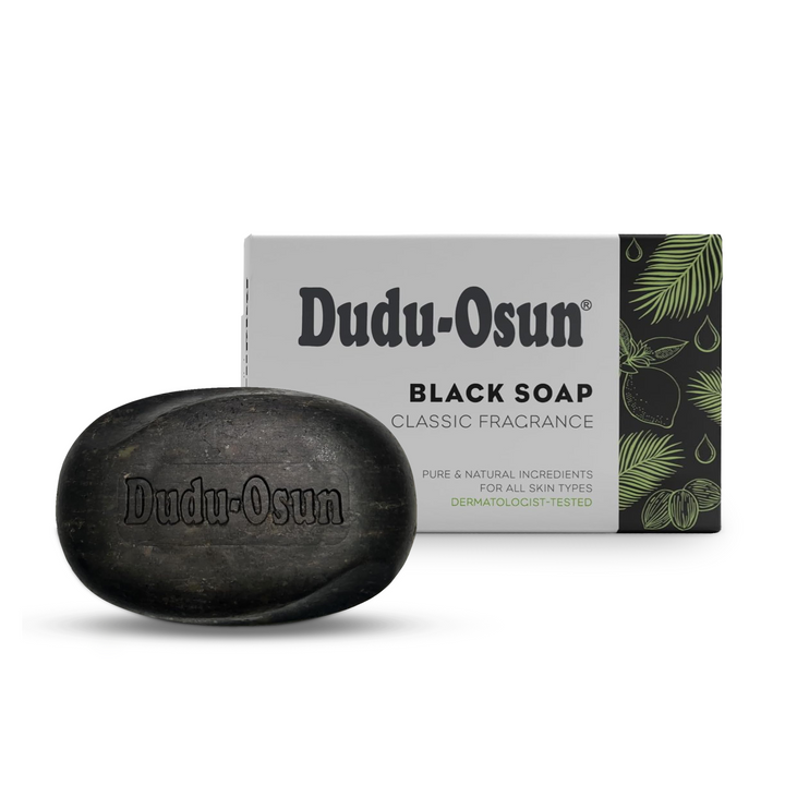 Dudu Osun African Black Soap Classic - Natural, with Shea Butter, Aloe Vera & Honey, Deep-Cleansing for Face & Body (150 g)