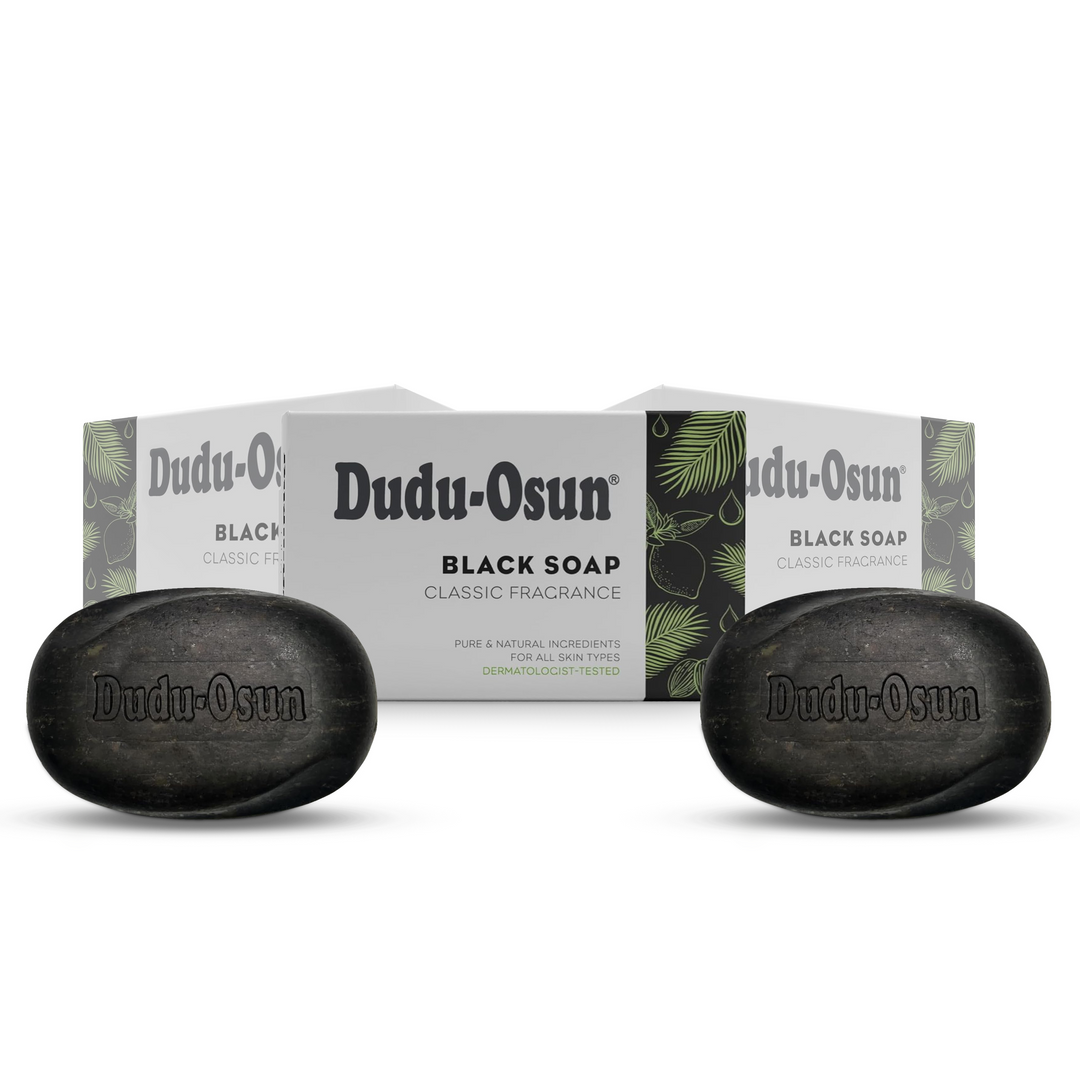 Dudu Osun African Black Soap Classic - Natural, with Shea Butter, Aloe Vera & Honey, Deep-Cleansing for Face & Body (150 g)