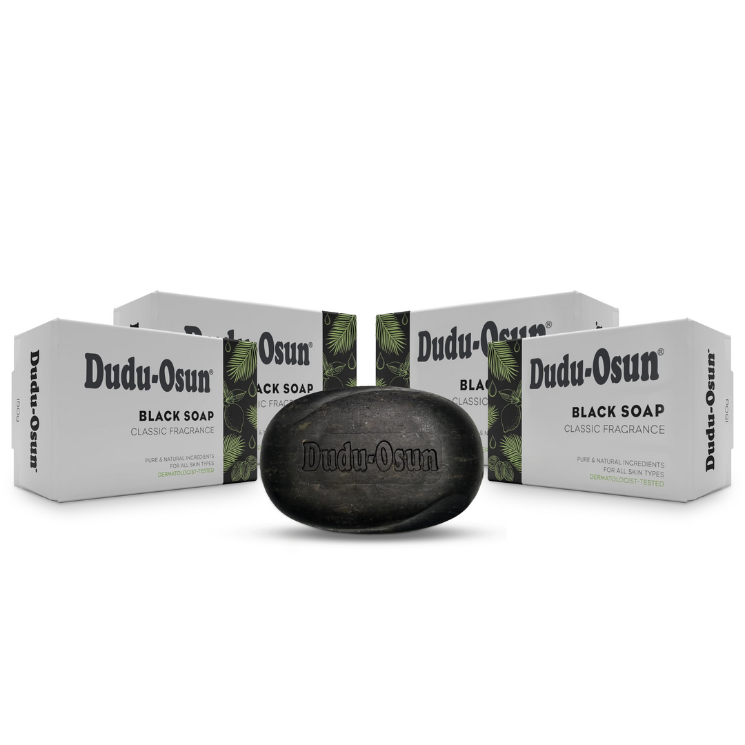 Dudu Osun African Black Soap Classic - Natural, with Shea Butter, Aloe Vera & Honey, Deep-Cleansing for Face & Body (150 g)