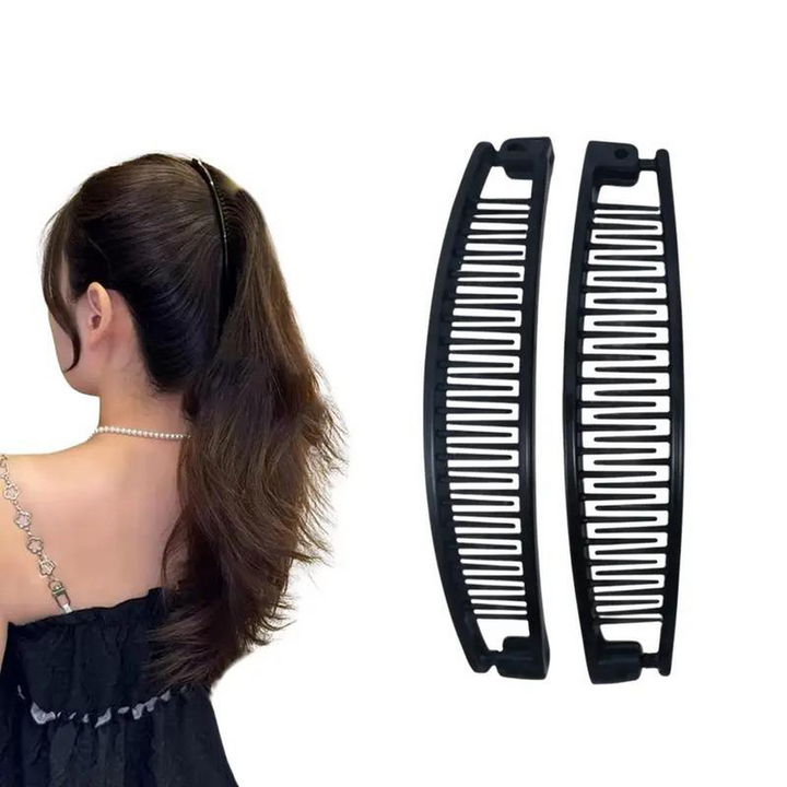 Kashmir Accessories - Slim Banana Hair Clips for Effortless Styling (2 Piece Set)