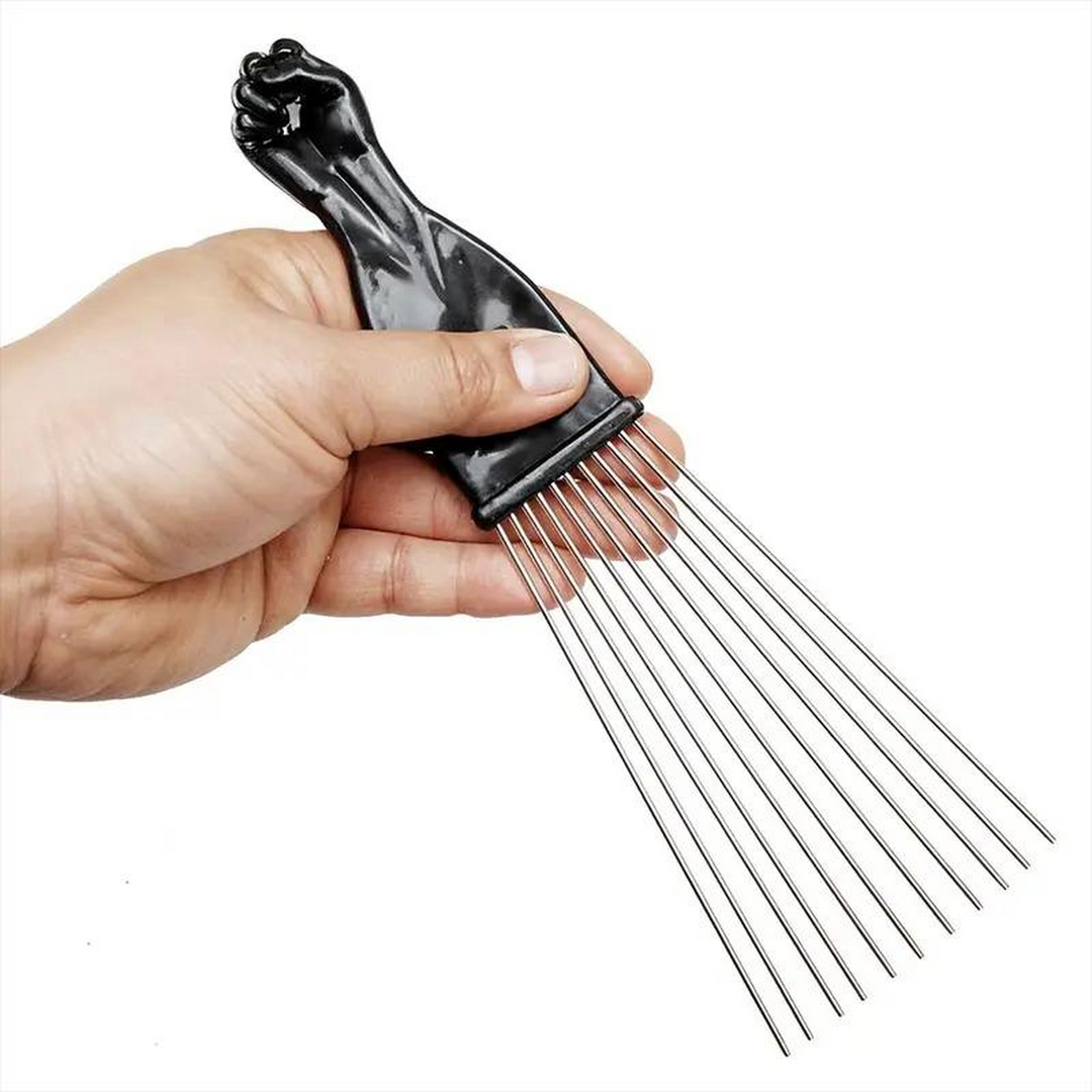 Kashmir Accessories - Professional Afro Metal Styling Pick for Curly & Textured Hair