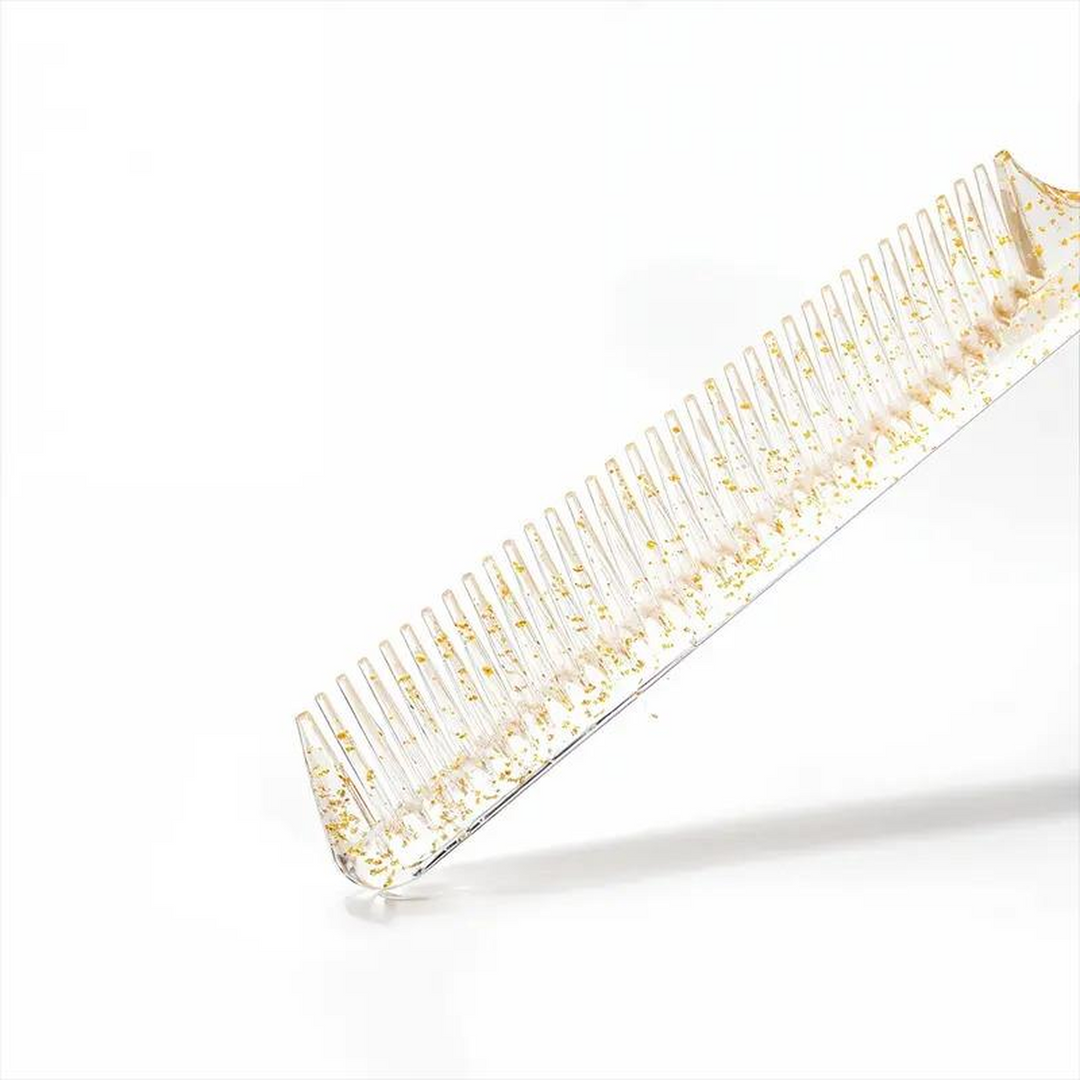 Kashmir Accessories - Glitter Gold Plastic Tail Styling Comb Set for All Hair Types (2pcs)