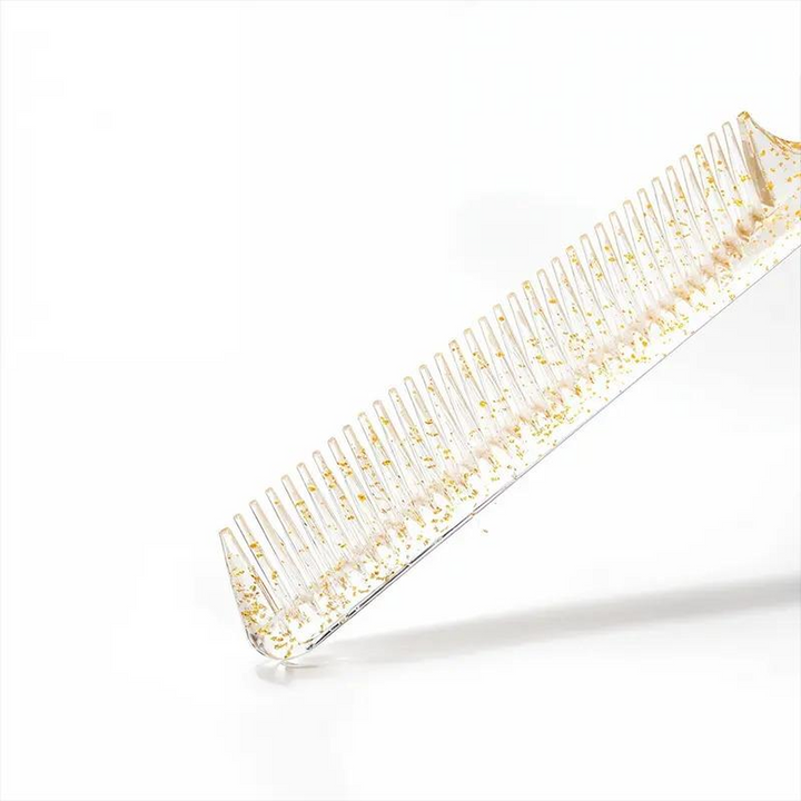 Kashmir Accessories - Glitter Gold Plastic Tail Styling Comb Set for All Hair Types (2pcs)