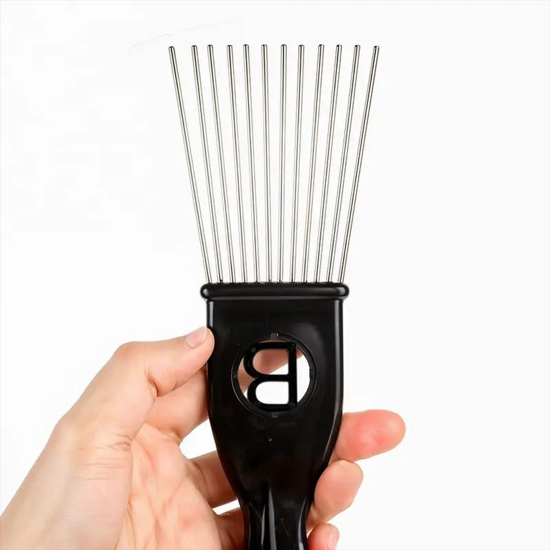 Kashmir Accessories - Short Afro Metal Styling Pick for Textured Hair