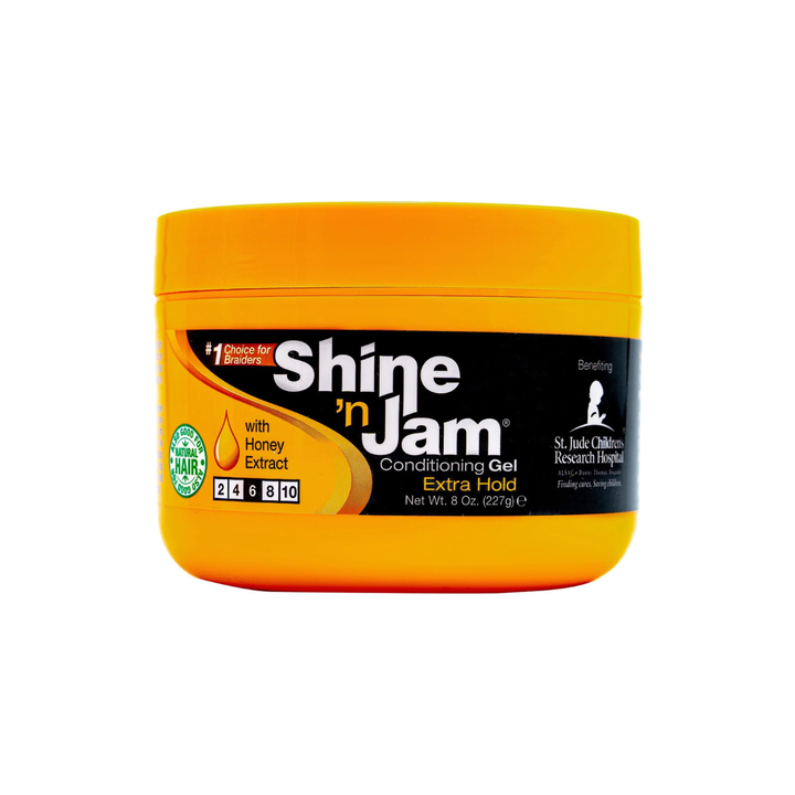 Ampro Shine 'n Jam Conditioning Gel Extra Hold with Honey Extract – For Braiding & Natural Hair