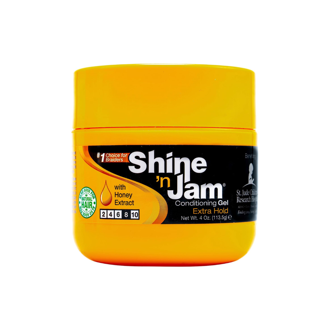 Ampro Shine 'n Jam Conditioning Gel Extra Hold with Honey Extract – For Braiding & Natural Hair