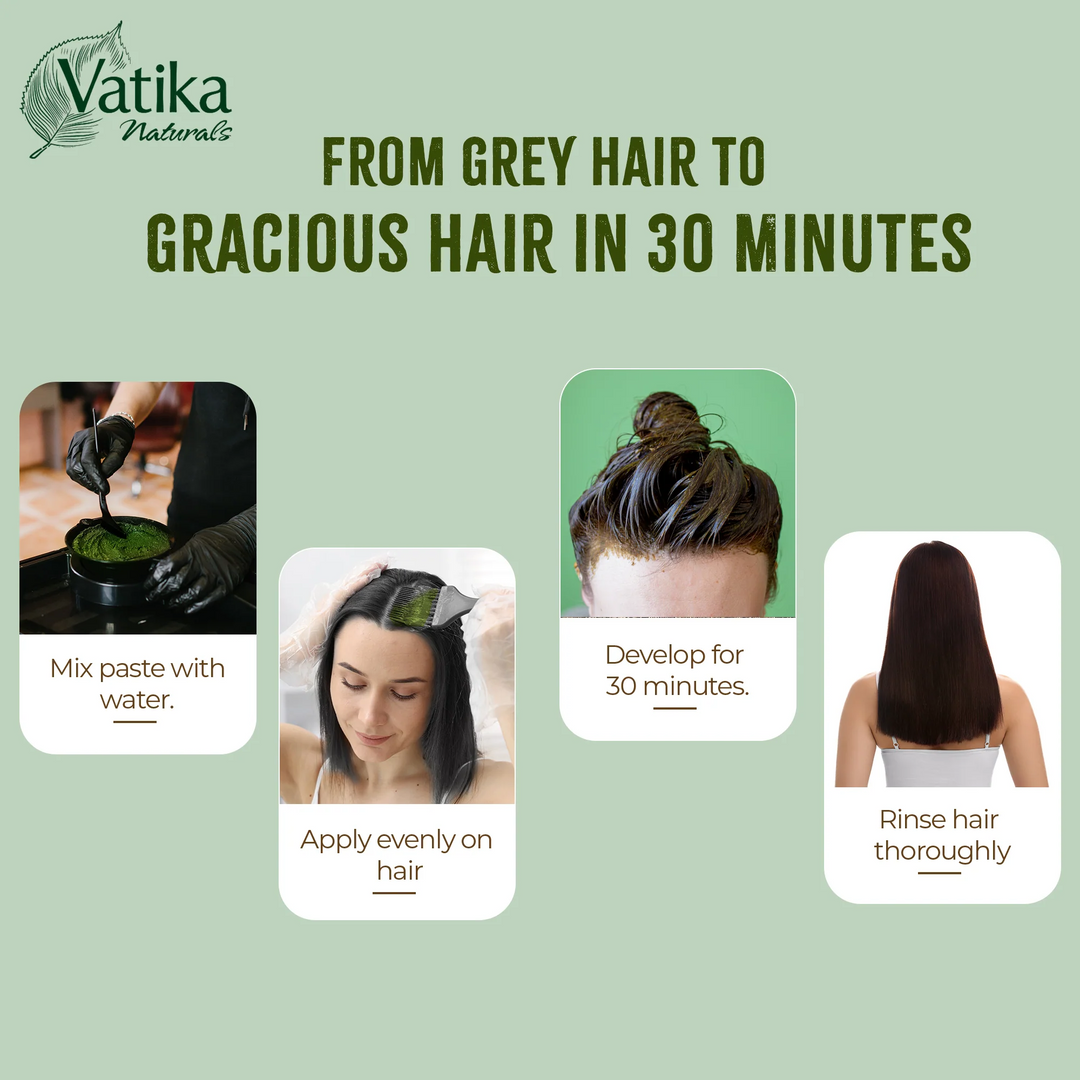 Vatika Naturals Henna Hair Colour – Ammonia Free Permanent Dye (x6 Sachets)
