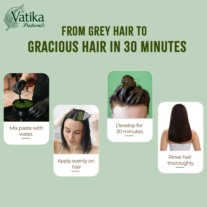 Vatika Naturals Henna Hair Colour – Ammonia Free Permanent Dye (x6 Sachets)