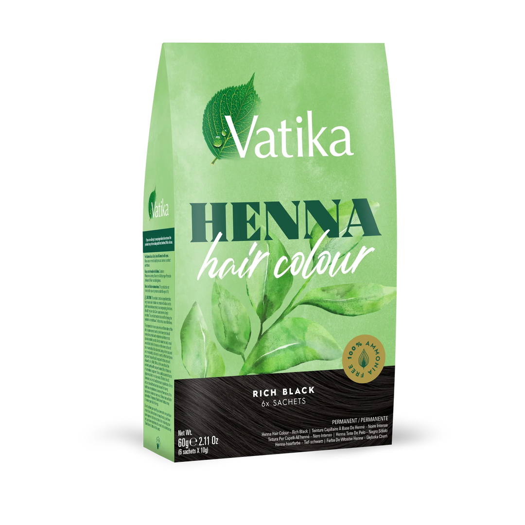 Vatika Naturals Henna Hair Colour – Ammonia Free Permanent Dye (x6 Sachets)