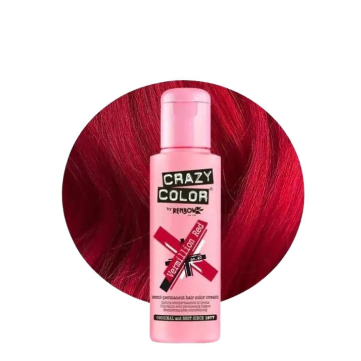 Crazy Color Semi-Permanent Hair Dye 100ml - 40 Vibrant Shades | Vegan, Cruelty-Free Bright Hair Color Cream | Sabina London