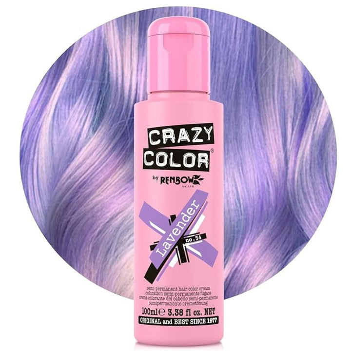Crazy Color Semi-Permanent Hair Dye 100ml - 40 Vibrant Shades | Vegan, Cruelty-Free Bright Hair Color Cream | Sabina London