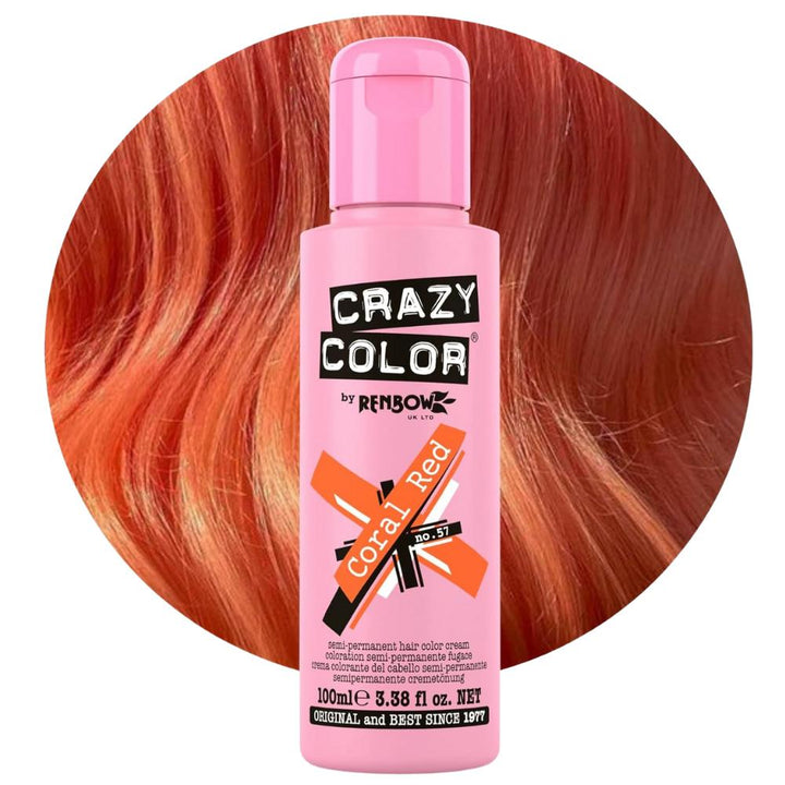 Crazy Color Semi-Permanent Hair Dye 100ml - 40 Vibrant Shades | Vegan, Cruelty-Free Bright Hair Color Cream | Sabina London