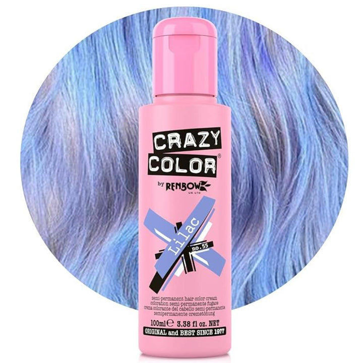 Crazy Color Semi-Permanent Hair Dye 100ml - 40 Vibrant Shades | Vegan, Cruelty-Free Bright Hair Color Cream | Sabina London