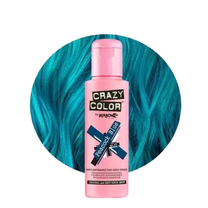 Crazy Color Semi-Permanent Hair Dye 100ml - 40 Vibrant Shades | Vegan, Cruelty-Free Bright Hair Color Cream | Sabina London