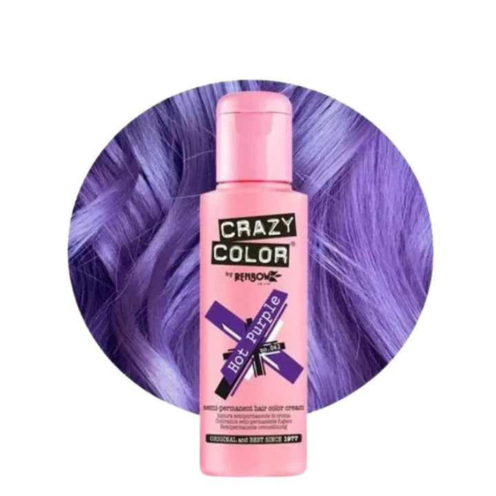 Crazy Color Semi-Permanent Hair Dye 100ml - 40 Vibrant Shades | Vegan, Cruelty-Free Bright Hair Color Cream | Sabina London