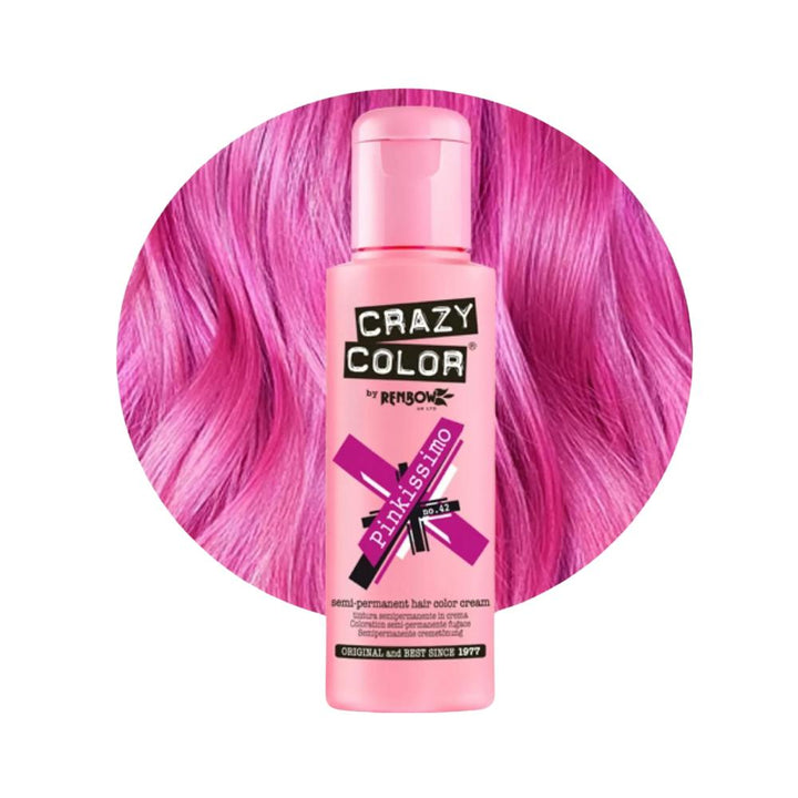 Crazy Color Semi-Permanent Hair Dye 100ml - 40 Vibrant Shades | Vegan, Cruelty-Free Bright Hair Color Cream | Sabina London