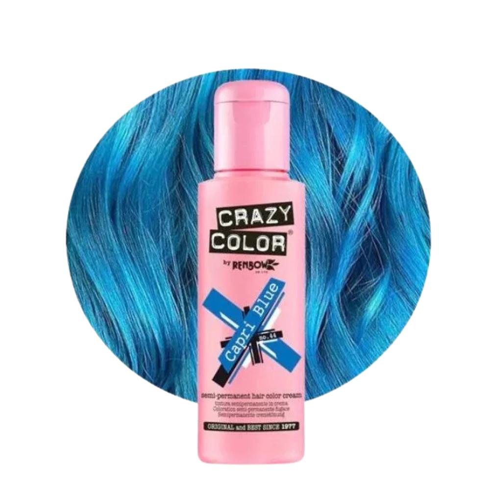 Crazy Color Semi-Permanent Hair Dye 100ml - 40 Vibrant Shades | Vegan, Cruelty-Free Bright Hair Color Cream | Sabina London